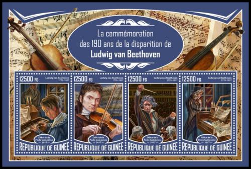 Poštové známky Guinea 2017 Ludwig van Beethoven Mi# 12426-29 Kat 20€