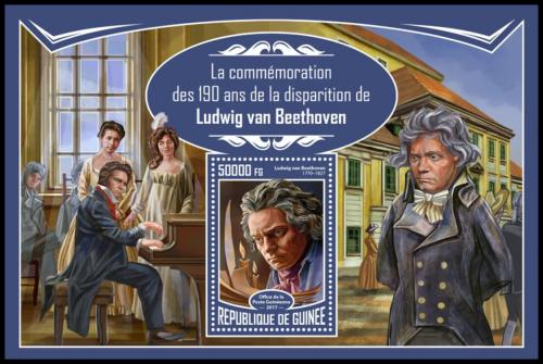 Poštová známka Guinea 2017 Ludwig van Beethoven Mi# Block 2781 Kat 20€