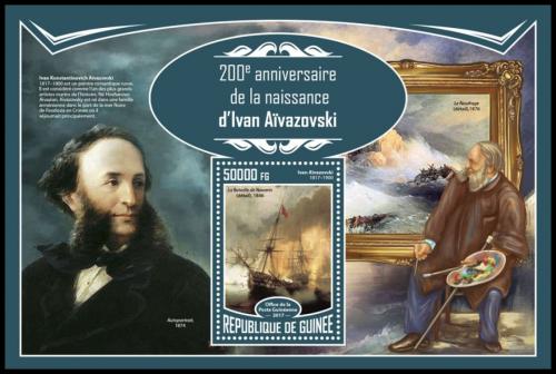 Poštová známka Guinea 2017 Umenie, Ivan Ajvazovskij Mi# Block 2782 Kat 20€