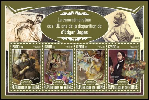 Poštové známky Guinea 2017 Umenie, Edgar Degas Mi# 12441-44 Kat 20€