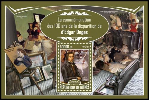 Poštová známka Guinea 2017 Umenie, Edgar Degas Mi# Block 2784 Kat 20€