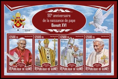 Poštové známky Guinea 2017 Papež Benedikt XVI. Mi# 12471-74 Kat 20€
