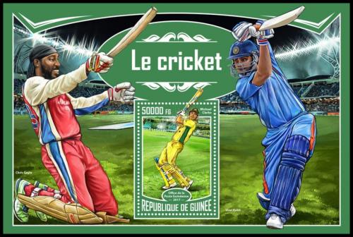 Poštová známka Guinea 2017 Kriket Mi# Block 2792 Kat 20€