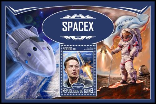Poštová známka Guinea 2017 Vesmírná spoleènost SpaceX Mi# Block 2795 Kat 20€