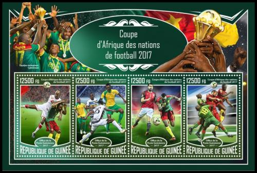 Poštové známky Guinea 2017 Africký pohár ve futbale Mi# 12511-14 Kat 20€