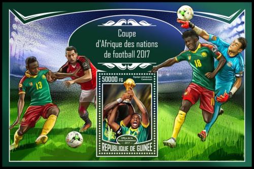 Poštová známka Guinea 2017 Africký pohár ve futbale Mi# Block 2798 Kat 20€