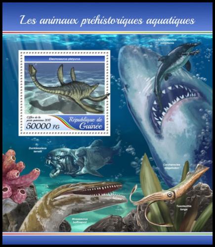 Poštová známka Guinea 2017 Vodní dinosaury Mi# Block 2806 Kat 20€