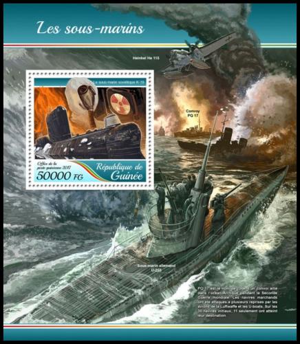 Poštová známka Guinea 2017 Ponorky Mi# Block 2818 Kat 20€