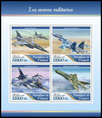 Poštové známky Guinea 2017 Vojenská letadla Mi# 12630-33 Kat 20€