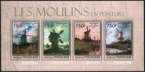 Poštové známky Togo 2013 Malby vìtrných mlýnù Mi# 4741-44 Kat 12€