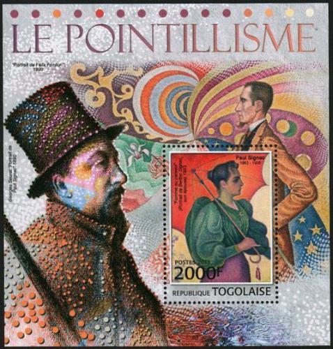 Poštová známka Togo 2013 Umenie, pointilismus Mi# Block 770 Kat 8€