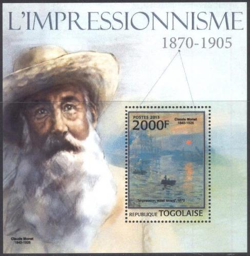 Poštová známka Togo 2013 Umenie, impresionismus Mi# Block 771 Kat 8€