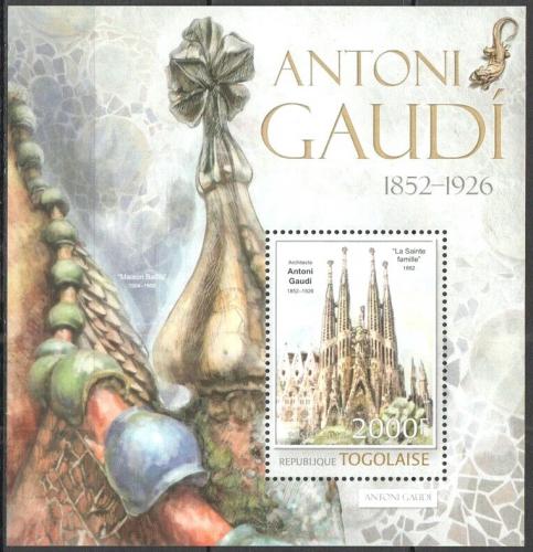 Poštová známka Togo 2013 Umenie, Antoni Gaudí Mi# Block 774 Kat 8€