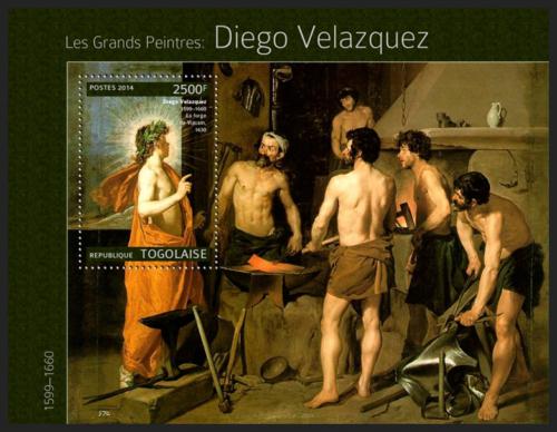 Poštová známka Togo 2014 Umenie, Diego Velázquez Mi# Block 1001 Kat 10€