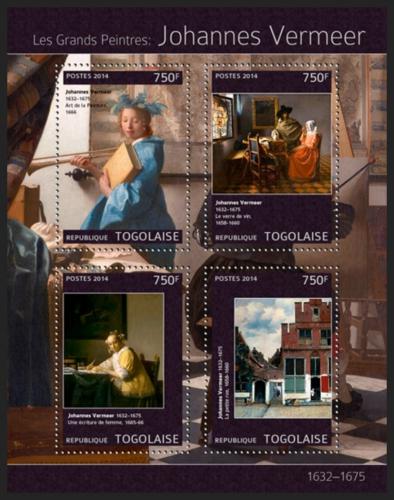 Poštové známky Togo 2014 Umenie, Johannes Vermeer Mi# 5908-11 Kat 12€