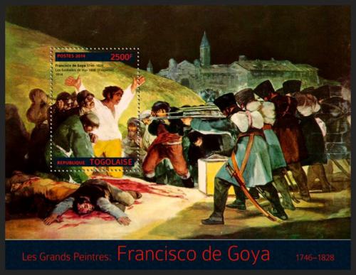 Poštová známka Togo 2014 Umenie, Francisco Goya Mi# Block 1004 Kat 10€