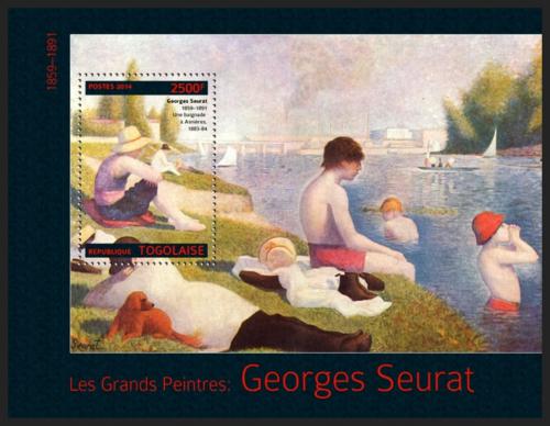 Poštová známka Togo 2014 Umenie, Georges Seurat Mi# Block 1011 Kat 10€