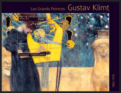 Poštová známka Togo 2014 Umenie, Gustav Klimt Mi# Block 1013 Kat 10€