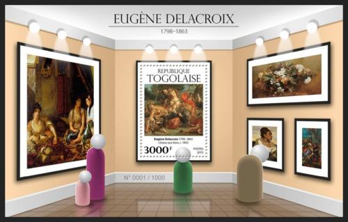 Poštová známka Togo 2015 Umenie, Eugène Delacroix Mi# Block 1250 Kat 12€ 