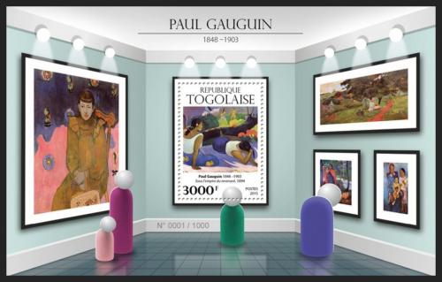 Poštová známka Togo 2015 Umenie, Paul Gauguin Mi# Block 1253 Kat 12€