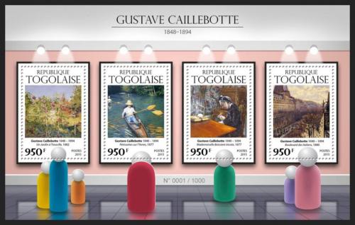 Poštové známky Togo 2015 Umenie, Gustave Caillebotte Mi# 7202-05 Kat 15€
