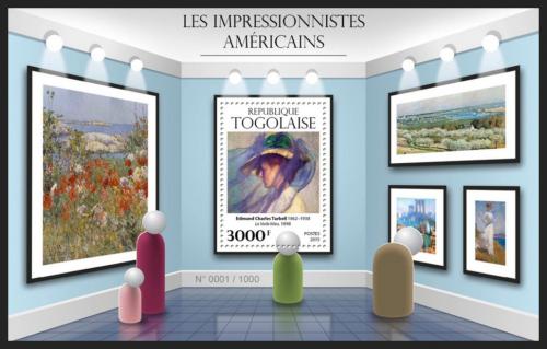 Poštová známka Togo 2015 Umenie, americký impresionismus Mi# Block 1255 Kat 12€
