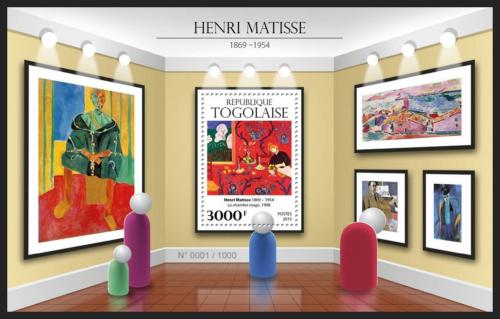 Poštová známka Togo 2015 Umenie, Henri Matisse Mi# Block 1256 Kat 12€