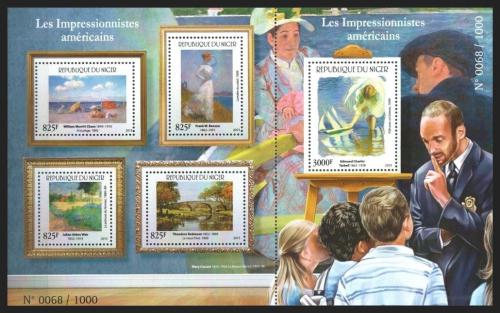 Poštové známky Niger 2015 Umenie, americký impresionismus Mi# 3712-16 Kat 24€