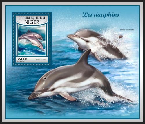 Poštová známka Niger 2016 Delfíny Mi# Block 656 Kat 14€