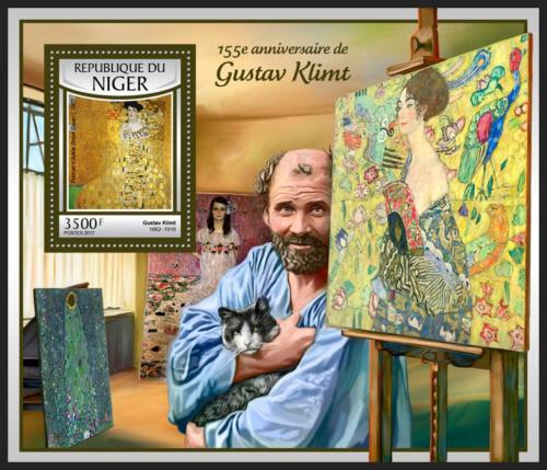 Poštová známka Niger 2016 Umenie, Gustav Klimt Mi# Block 664 Kat 14€