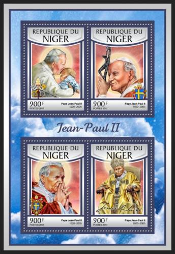 Poštové známky Niger 2016 Papež Jan Pavel II. Mi# 4827-30 Kat 14€