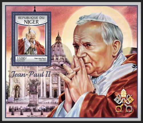 Poštová známka Niger 2016 Papež Jan Pavel II. Mi# Block 670 Kat 14€