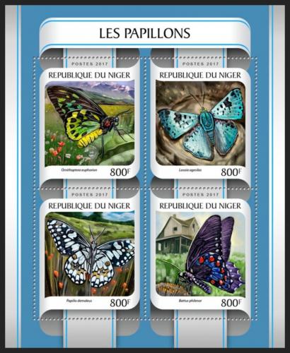Poštové známky Niger 2017 Motýle Mi# 4850-53 Kat 13€