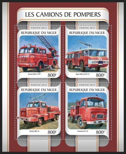 Poštové známky Niger 2017 Hasièská autá Mi# 4950-53 Kat 13€
