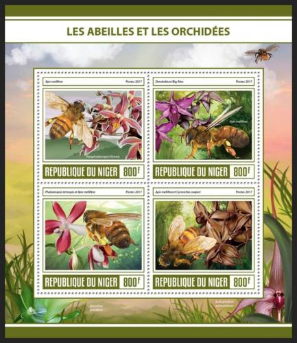 Poštové známky Niger 2017 Vèely a orchideje Mi# 4997-5000 Kat 13€