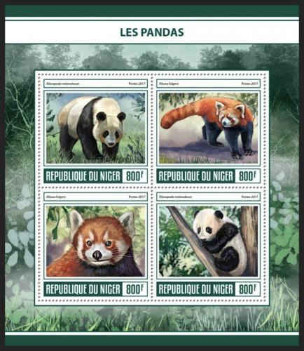 Poštové známky Niger 2017 Pandy Mi# 5042-45 Kat 13€