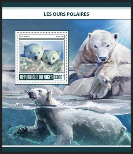 Poštová známka Niger 2017 ¼adový medvede Mi# Block 712 Kat 13€