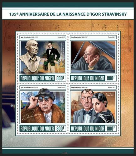 Poštové známky Niger 2017 Igor Stravinskij Mi# 5072-75 Kat 13€