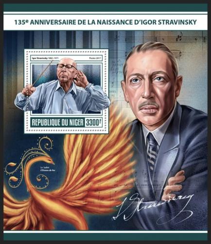 Poštová známka Niger 2017 Igor Stravinskij Mi# Block 717 Kat 13€