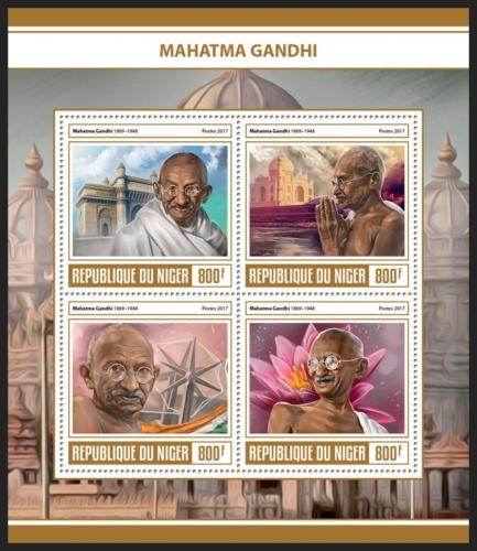 Poštové známky Niger 2017 Mahátma Gándhí Mi# 5077-80 Kat 13€