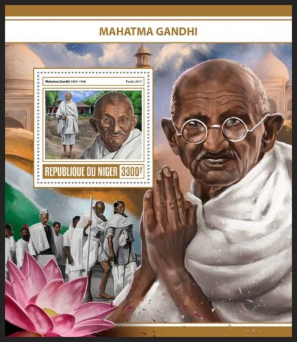 Poštová známka Niger 2017 Mahátma Gándhí Mi# Block 718 Kat 13€
