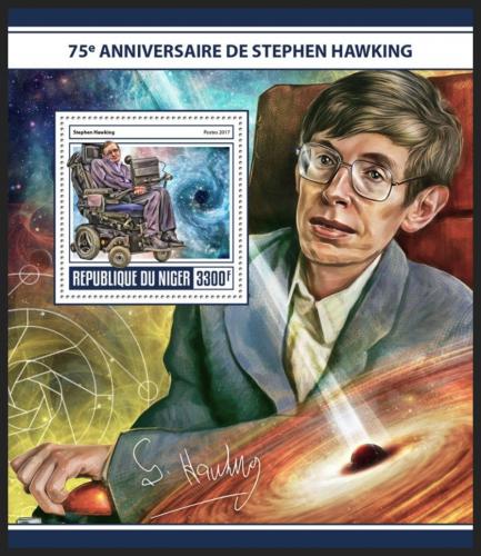 Poštová známka Niger 2017 Stephen Hawking Mi# Block 722 Kat 13€
