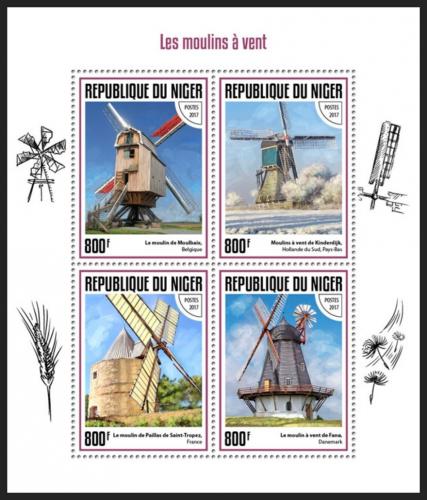 Poštové známky Niger 2017 Vìtrné mlýny Mi# 5107-10 Kat 13€