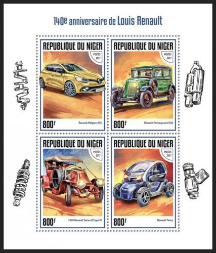 Poštové známky Niger 2017 Louis Renault Mi# 5132-35 Kat 13€