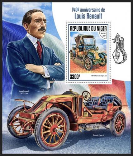 Poštová známka Niger 2017 Louis Renault Mi# Block 729 Kat 13€