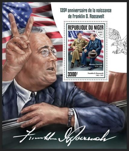 Poštová známka Niger 2017 Prezident Franklin D. Roosevelt Mi# Block 730 Kat 13€