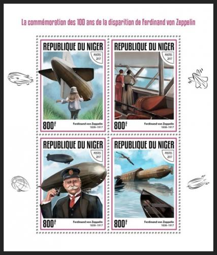 Poštové známky Niger 2017 Ferdinand von Zeppelin Mi# 5152-55 Kat 13€