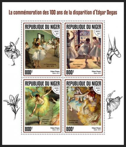 Poštové známky Niger 2017 Umenie, Edgar Degas Mi# 5157-60 Kat 13€