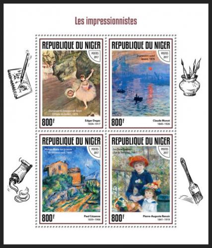 Poštové známky Niger 2017 Umenie, impresionismus Mi# 5162-65 Kat 13€