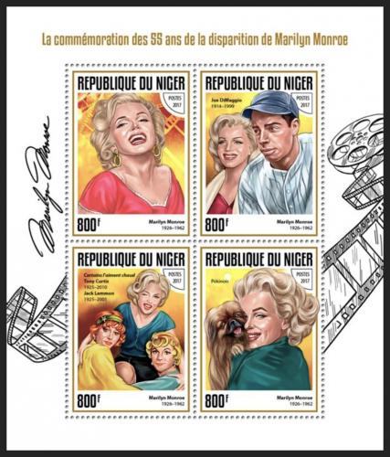 Poštové známky Niger 2017 Marilyn Monroe Mi# 5167-70 Kat 13€